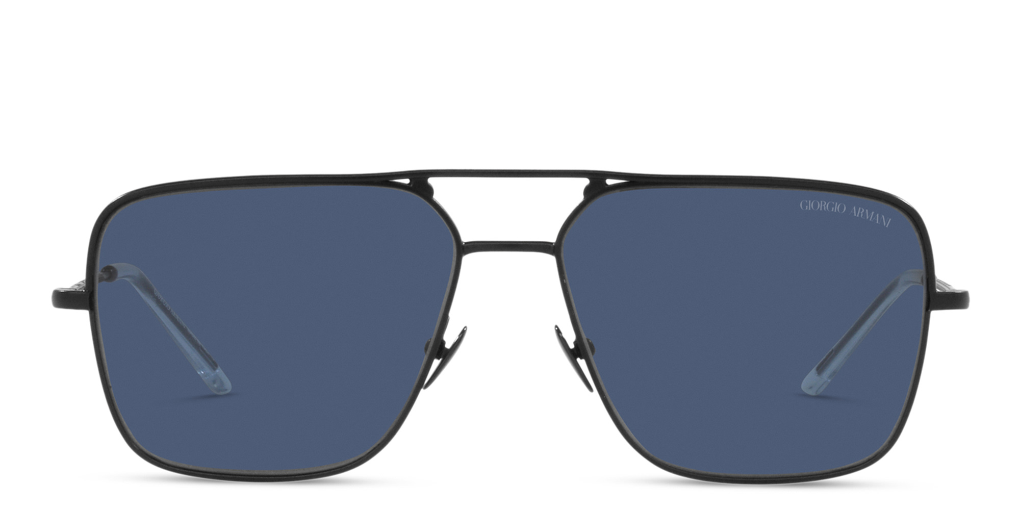Shop GIORGIO ARMANI Aviator Sunglasses in Matte Black online.