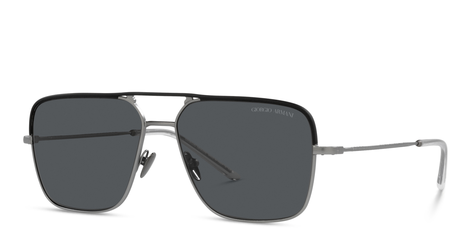 GIORGIO ARMANI Pilot Sunglasses in Matte Gunmetal – Product Photo 2