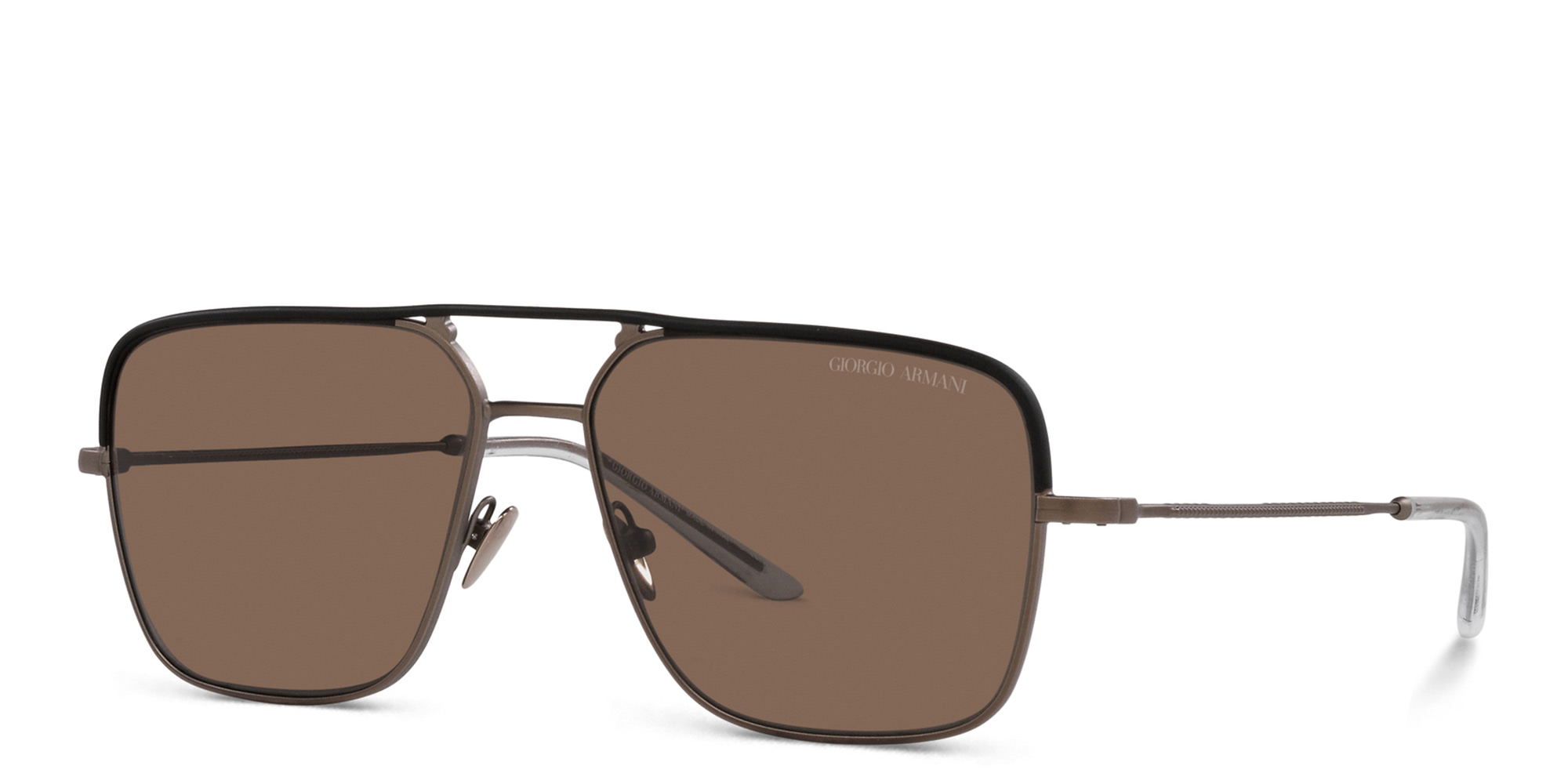 Shop GIORGIO ARMANI Aviator Sunglasses in Matte Bronze online.