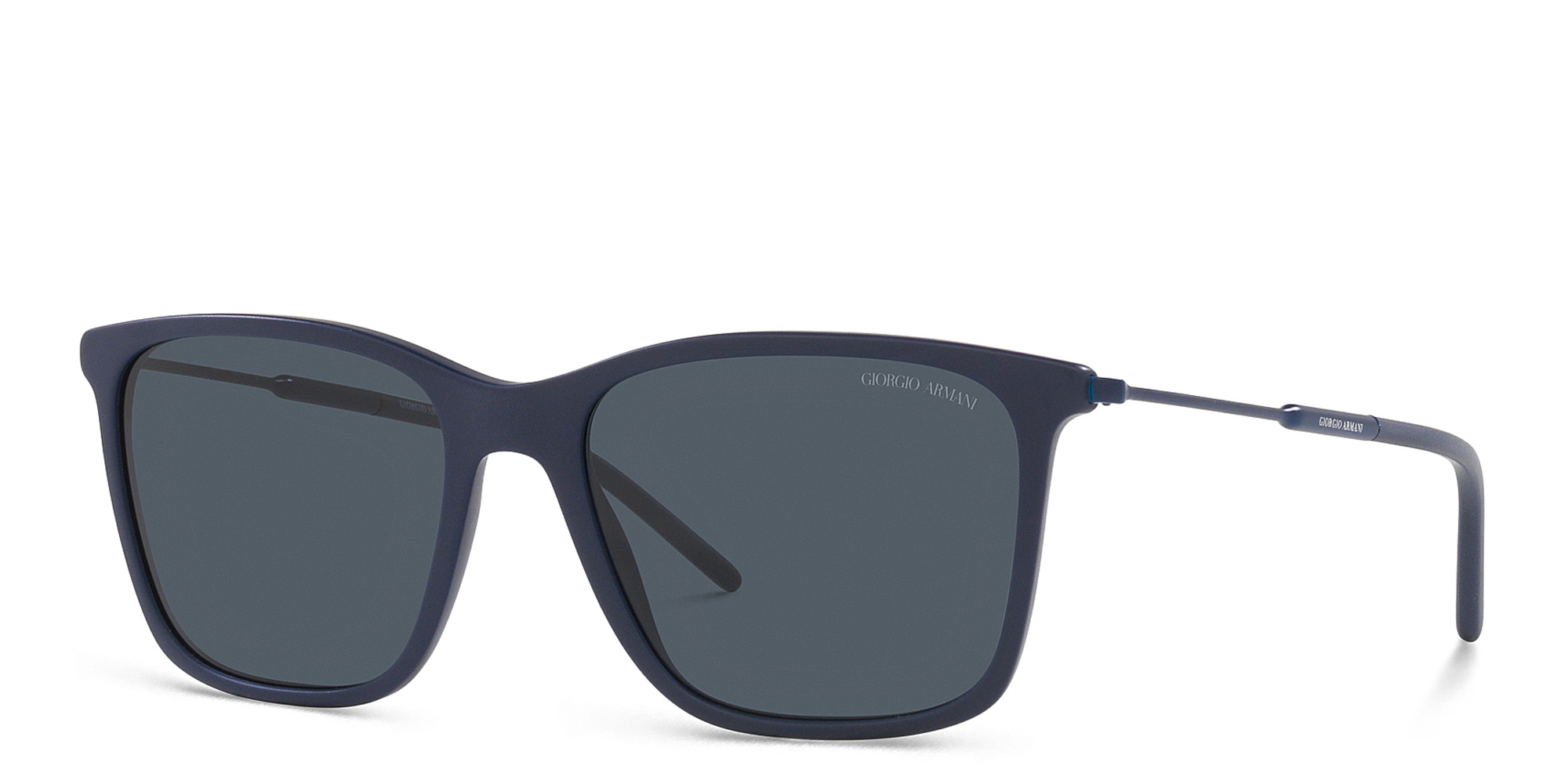 Shop GIORGIO ARMANI Square Sunglasses in Matte Blue online.