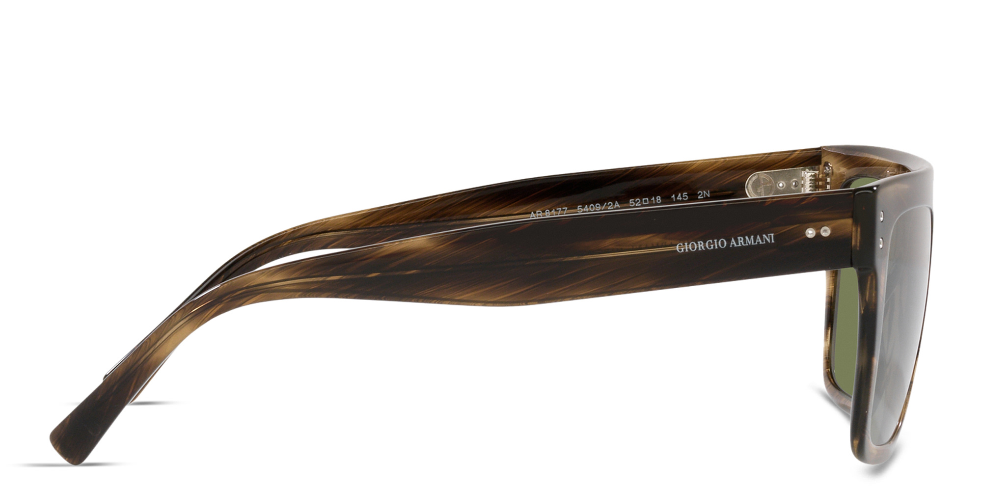 Shop GIORGIO ARMANI Unisex Square Sunglasses in Striped Brown online.