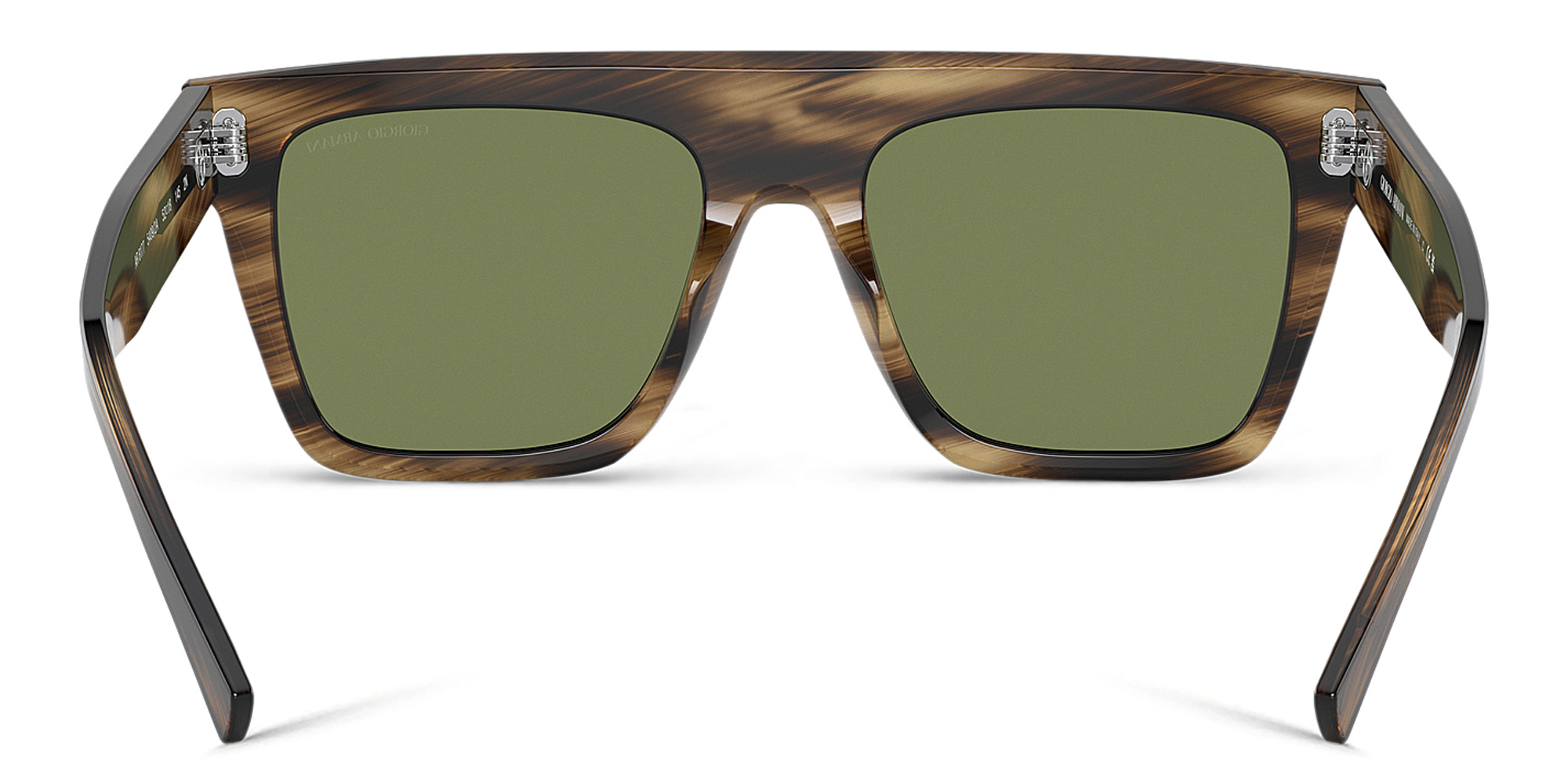 Shop GIORGIO ARMANI Unisex Square Sunglasses in Striped Brown online.