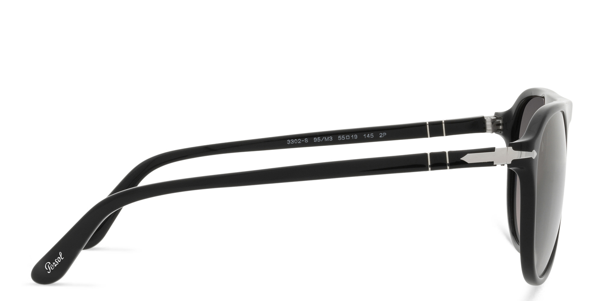 Shop PERSOL Unisex Aviator Sunglasses in Black online.