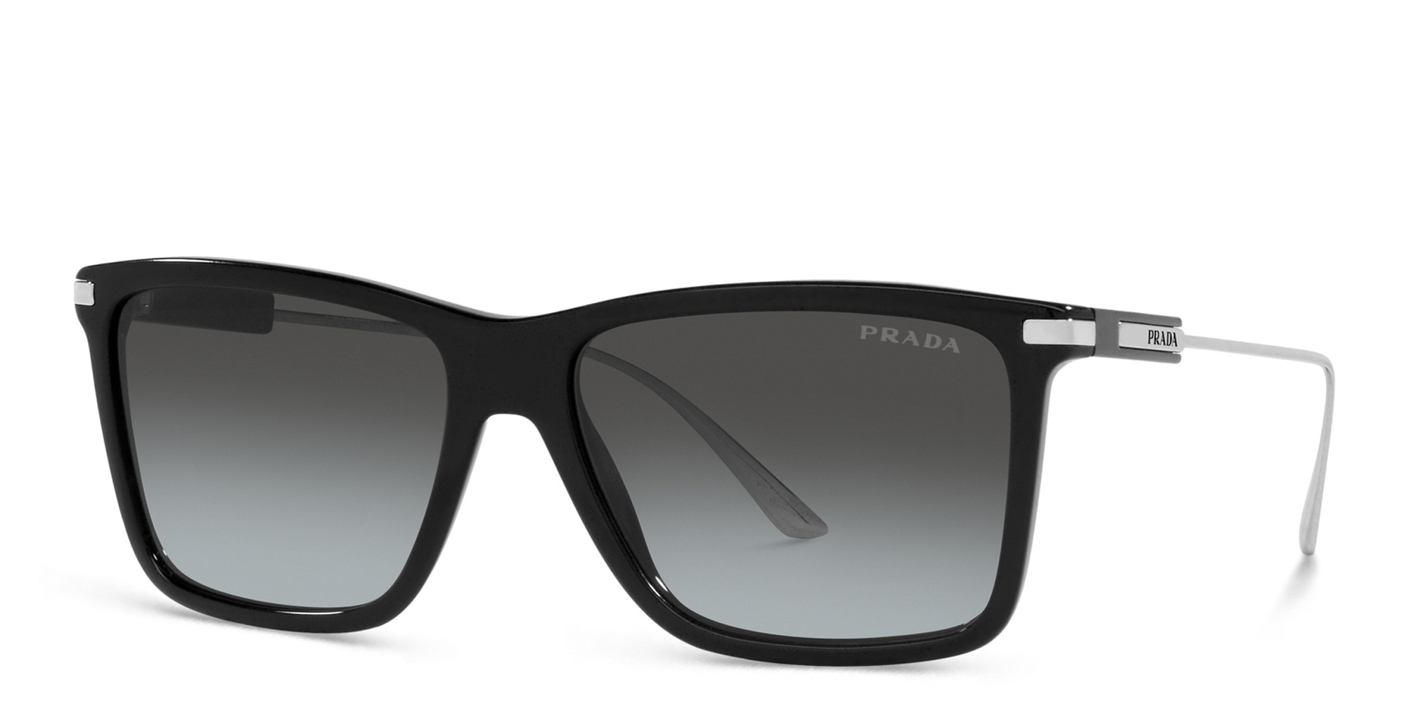 PRADA Rectangle Sunglasses in Black – Product Photo 2