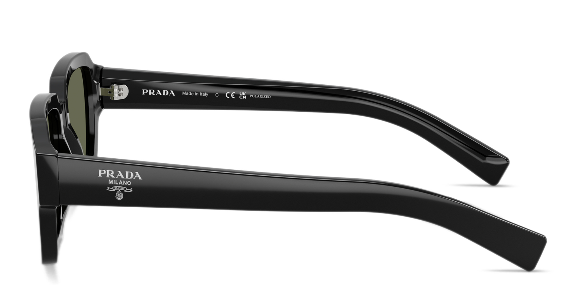 Shop PRADA Heritage Square Sunglasses in Black online.