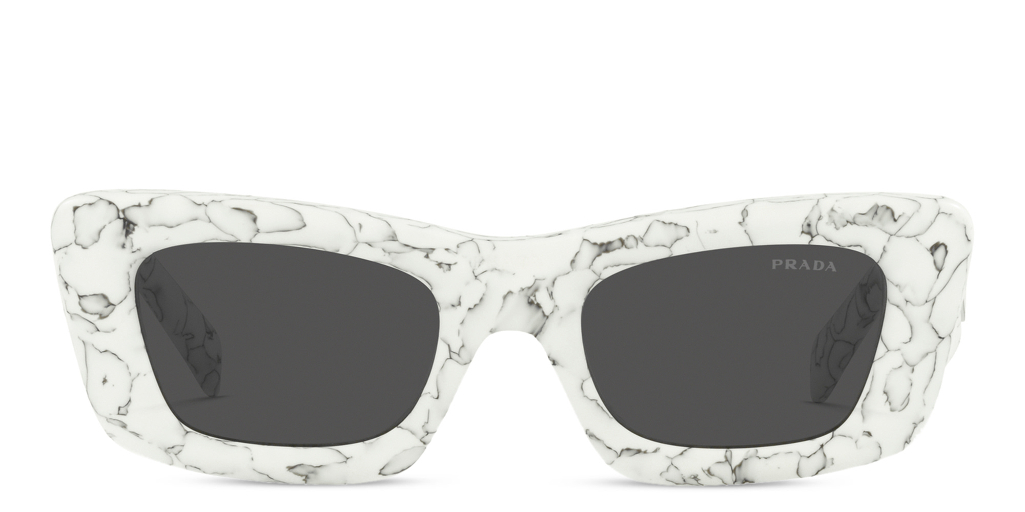 PRADA Cat-Eye Sunglasses in Matte White Marble – Product Photo 1