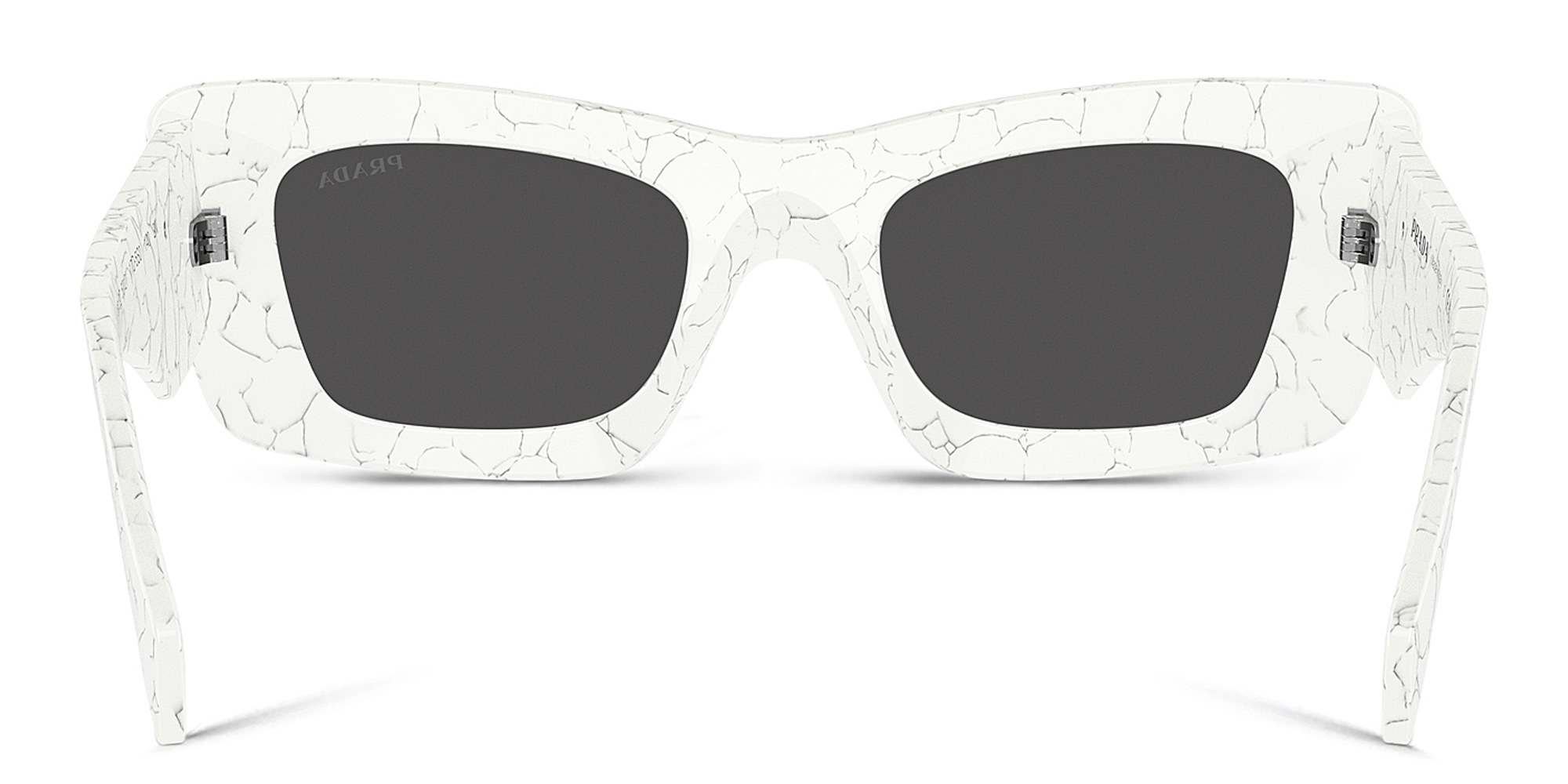 PRADA Cat-Eye Sunglasses in Matte White Marble – Product Photo 4