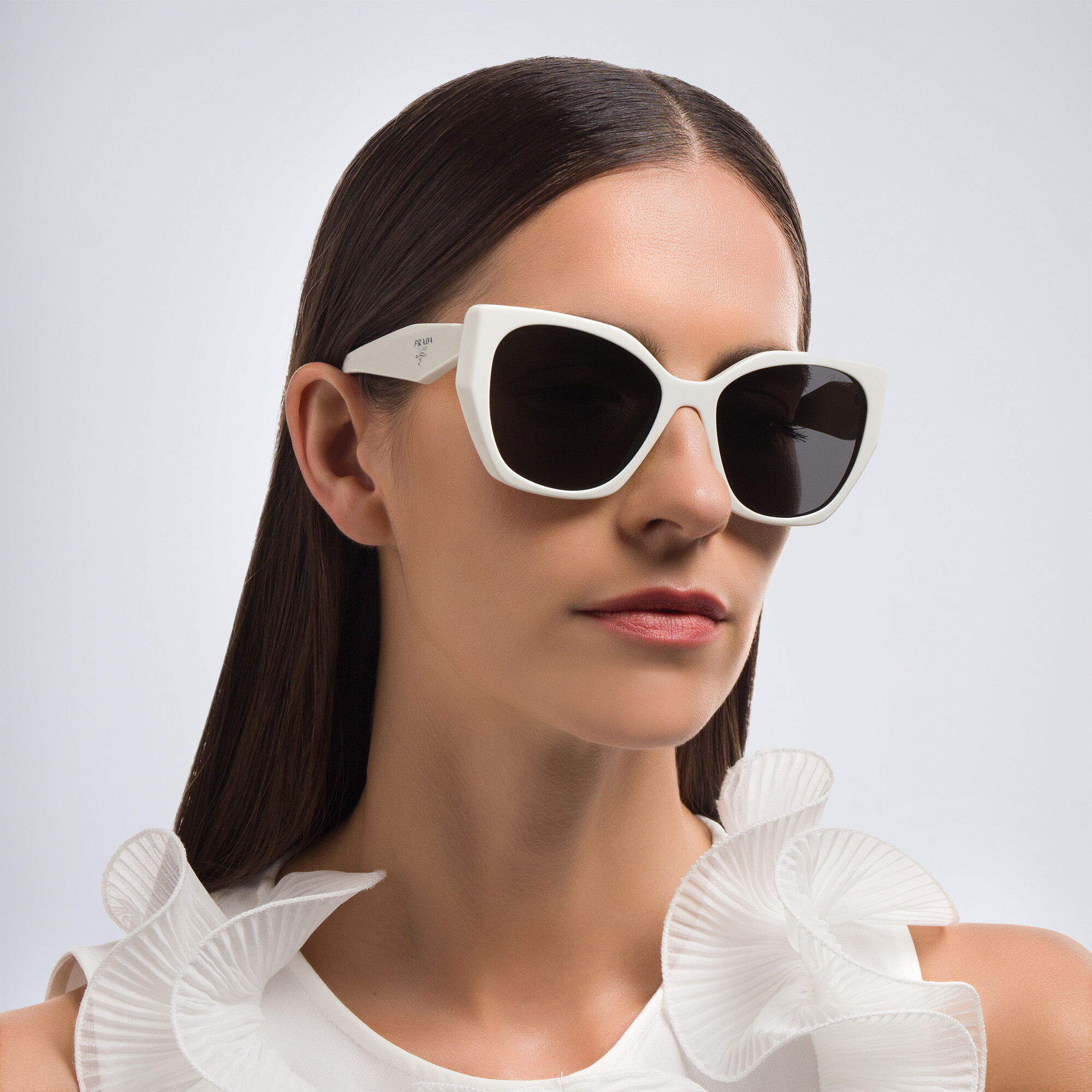 PRADA Pillow Sunglasses in White – Product Photo 6