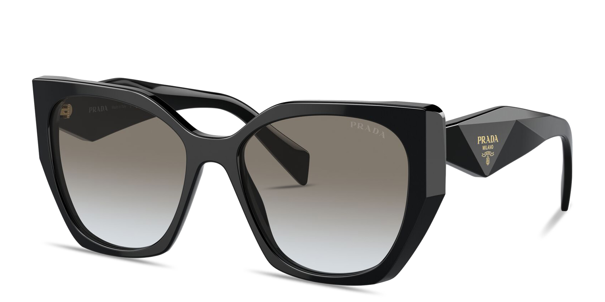 PRADA Logo Signature Pillow Sunglasses in Black – Product Photo 2