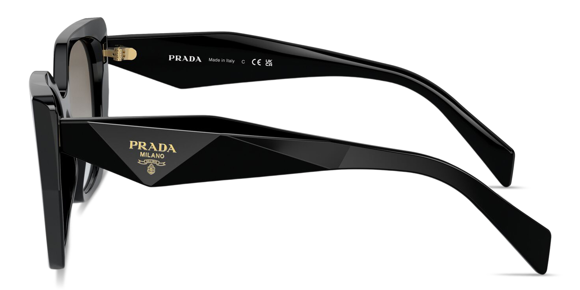 PRADA Logo Signature Pillow Sunglasses in Black – Product Photo 3