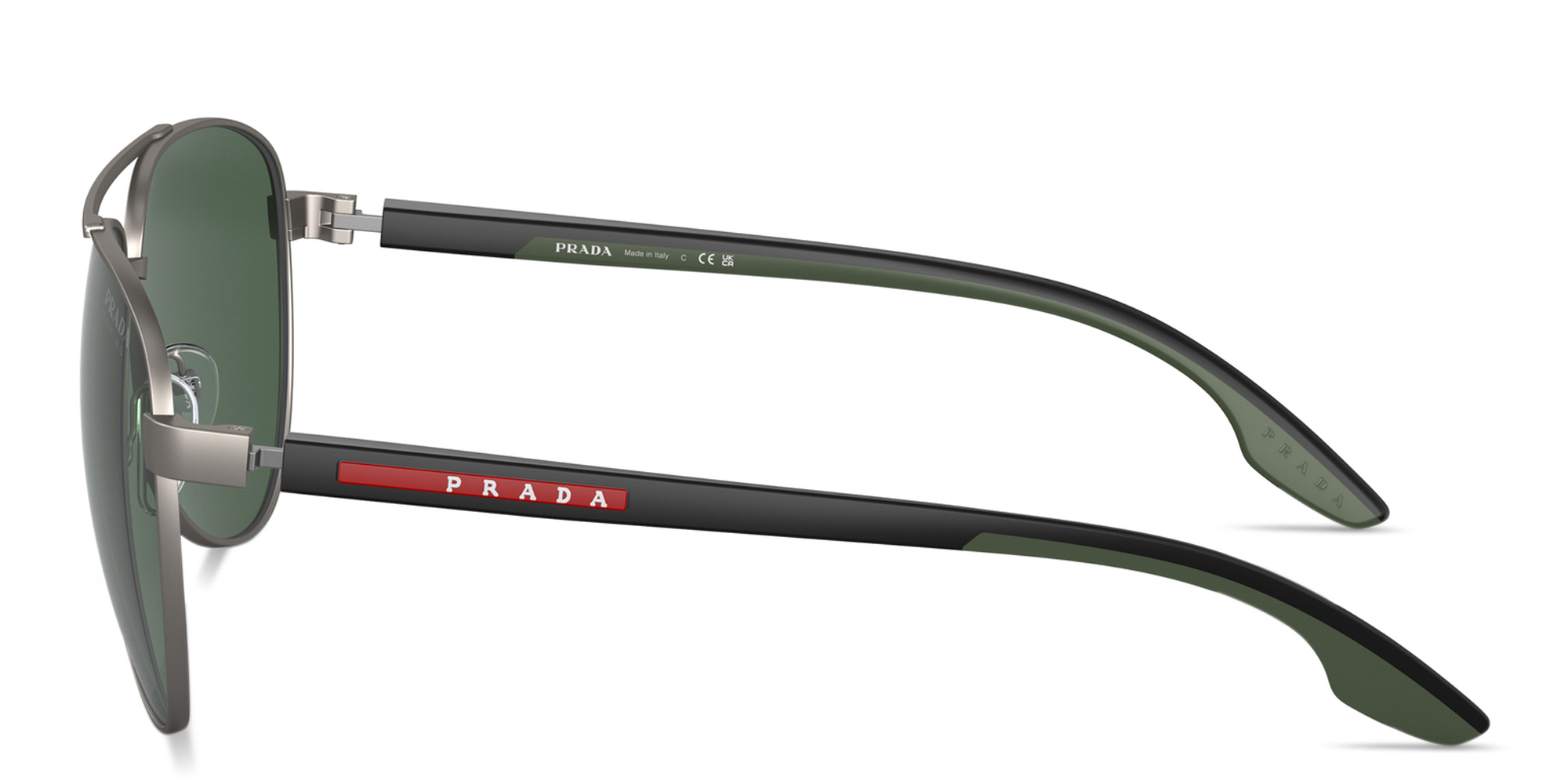 نظارات شمسية طراز أفياتور من برادا لينيا روسا بلون فضي - صورة المنتج 3