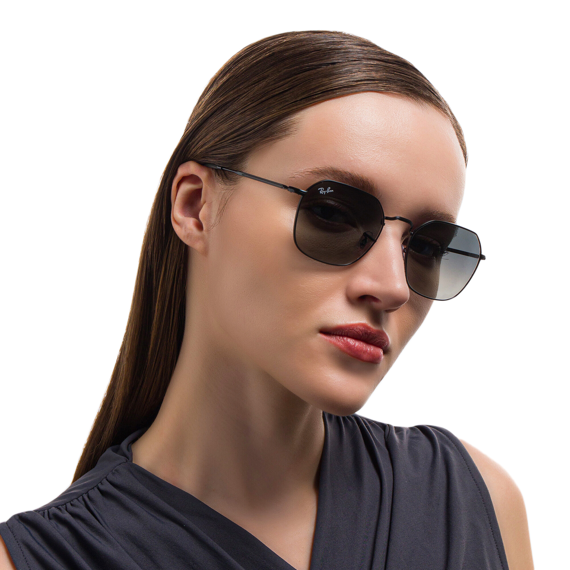 Shop Ray-Ban Jim Unisex Irregular Sunglasses in Black online.