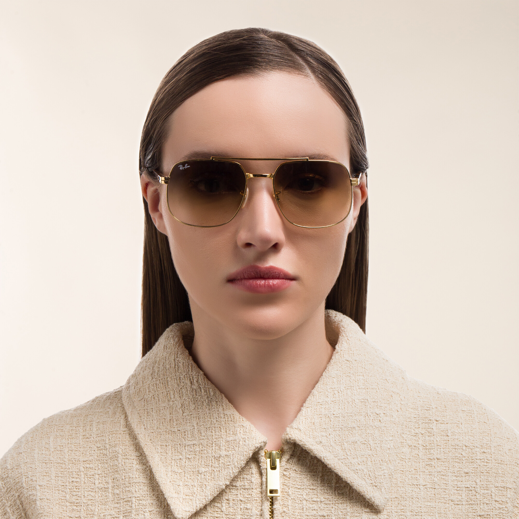 Ray-Ban Unisex Square Sunglasses in Gold – Product Photo 5
