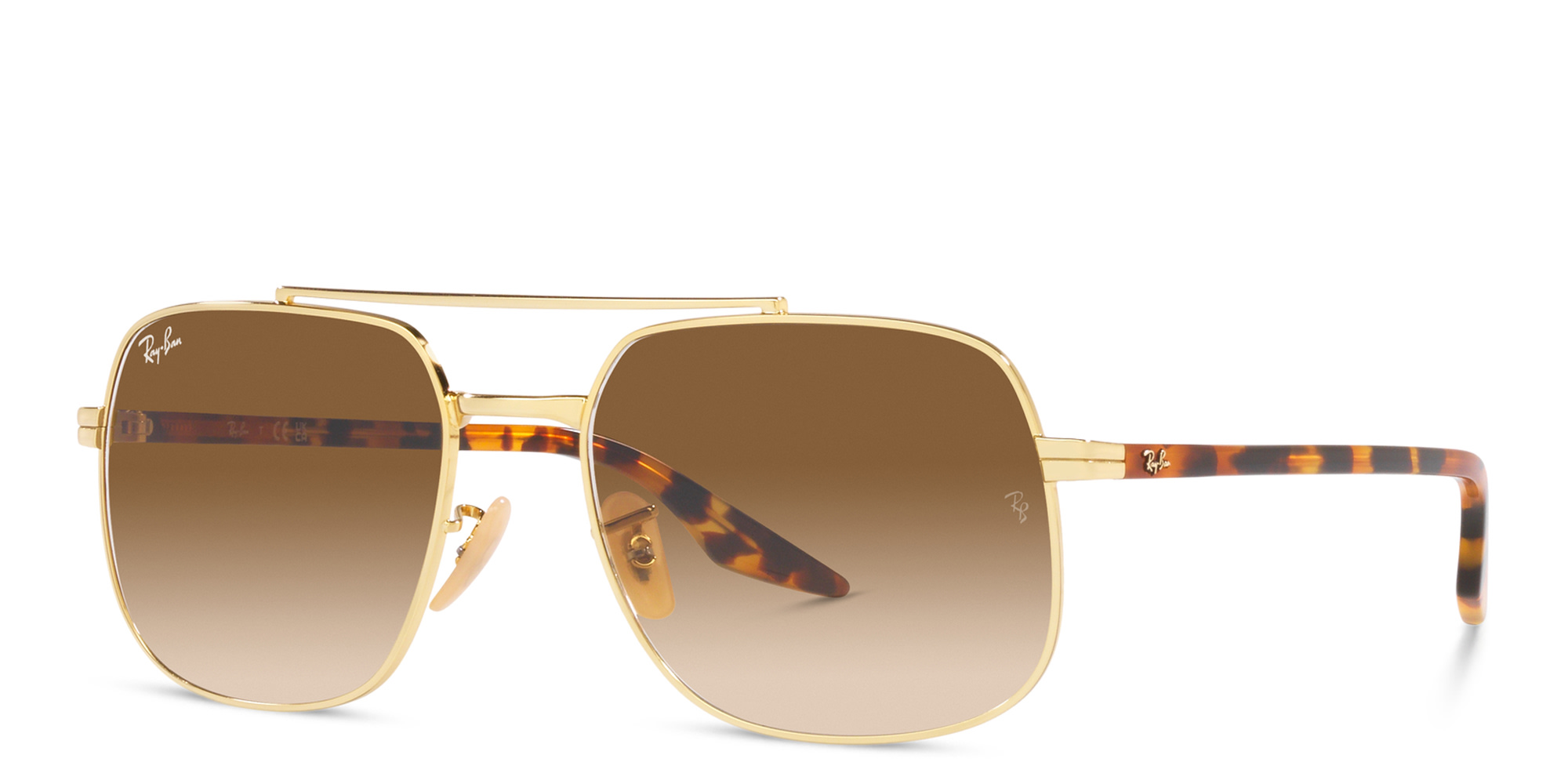 Ray-Ban Unisex Square Sunglasses in Gold – Product Photo 2