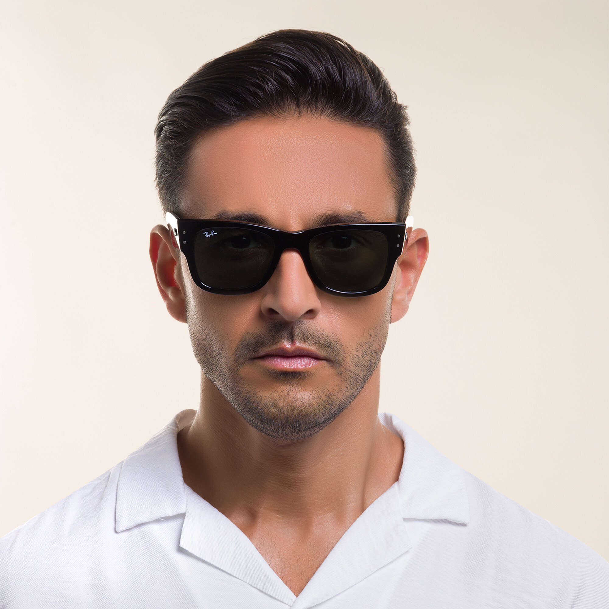 Shop Ray-Ban Mega Wayfarer Unisex Square Sunglasses in Black online.