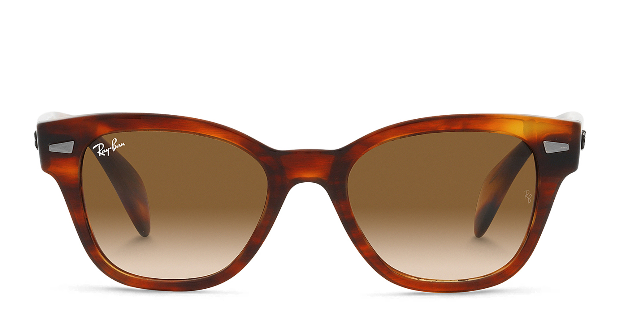 Shop Ray-Ban Unisex Square Sunglasses in Striped Havana online.