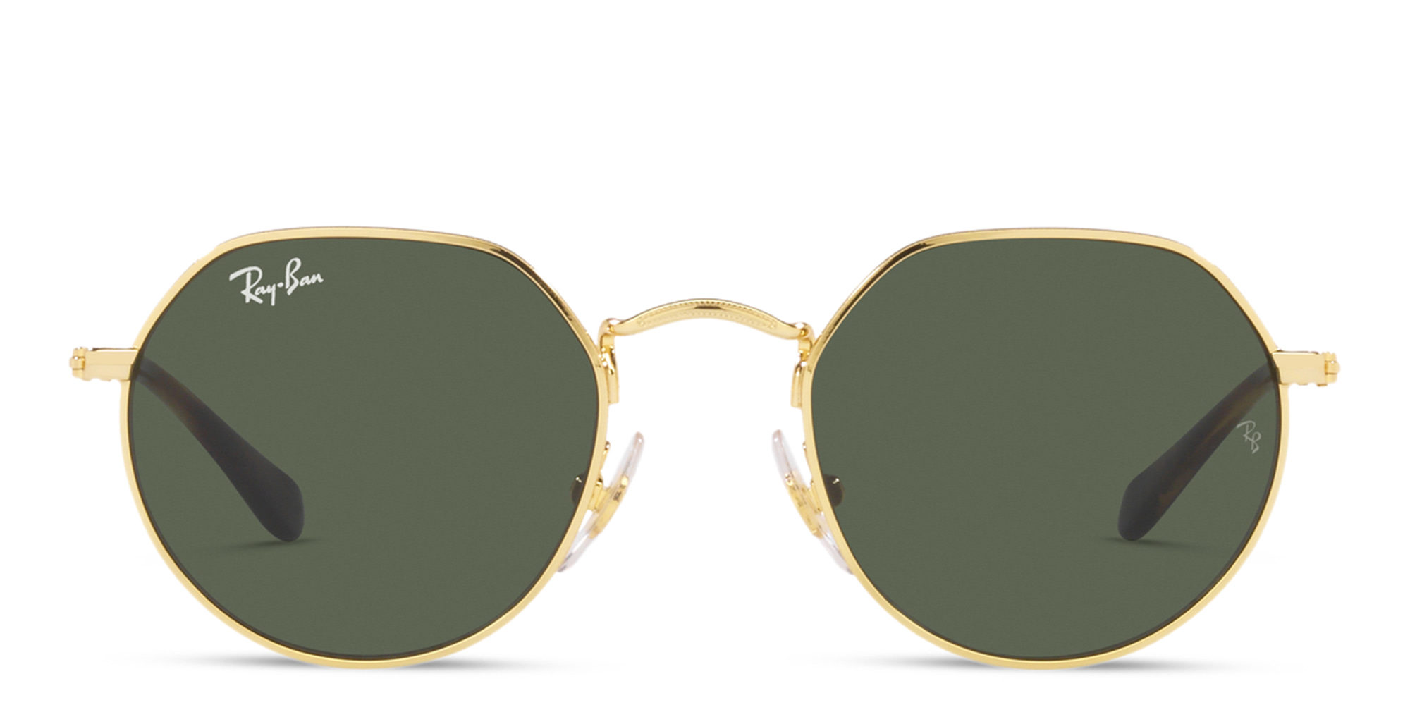 Shop Ray-Ban Junior Jack Kids Irregular Sunglasses in Gold online.