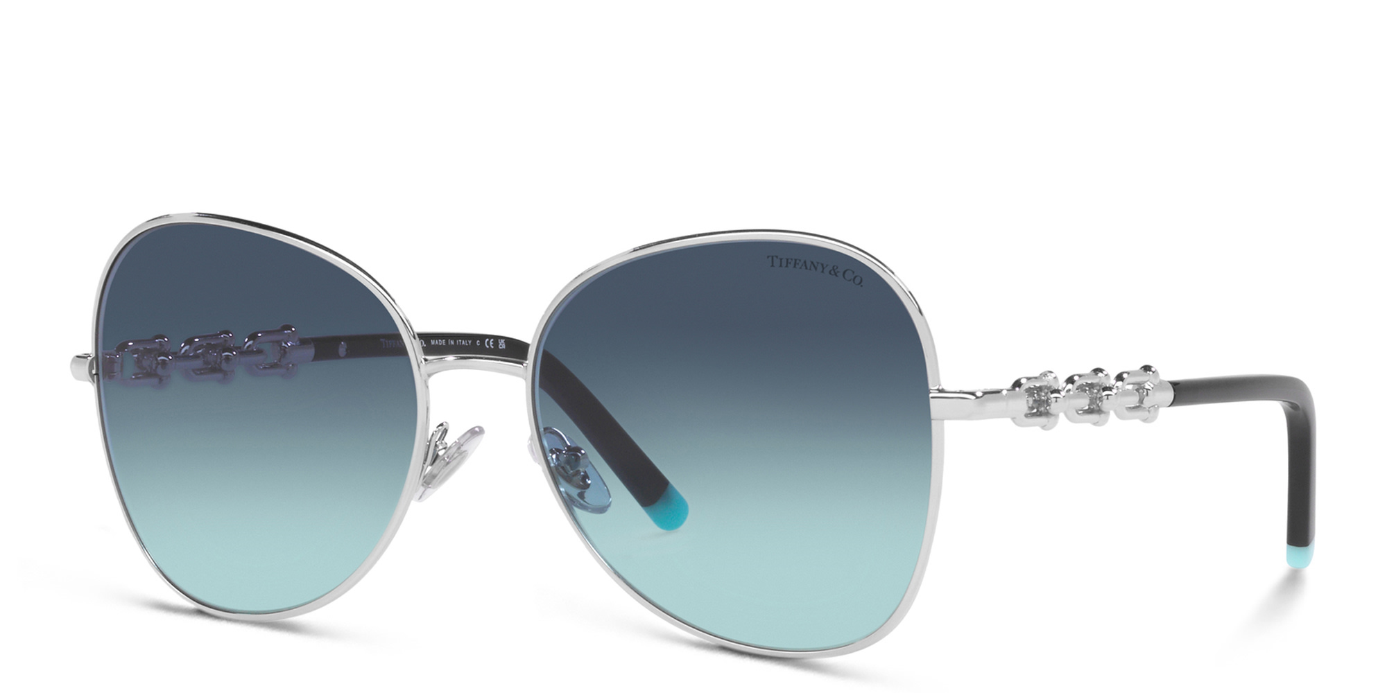 Shop TIFFANY Aviator Sunglasses in Silver online.