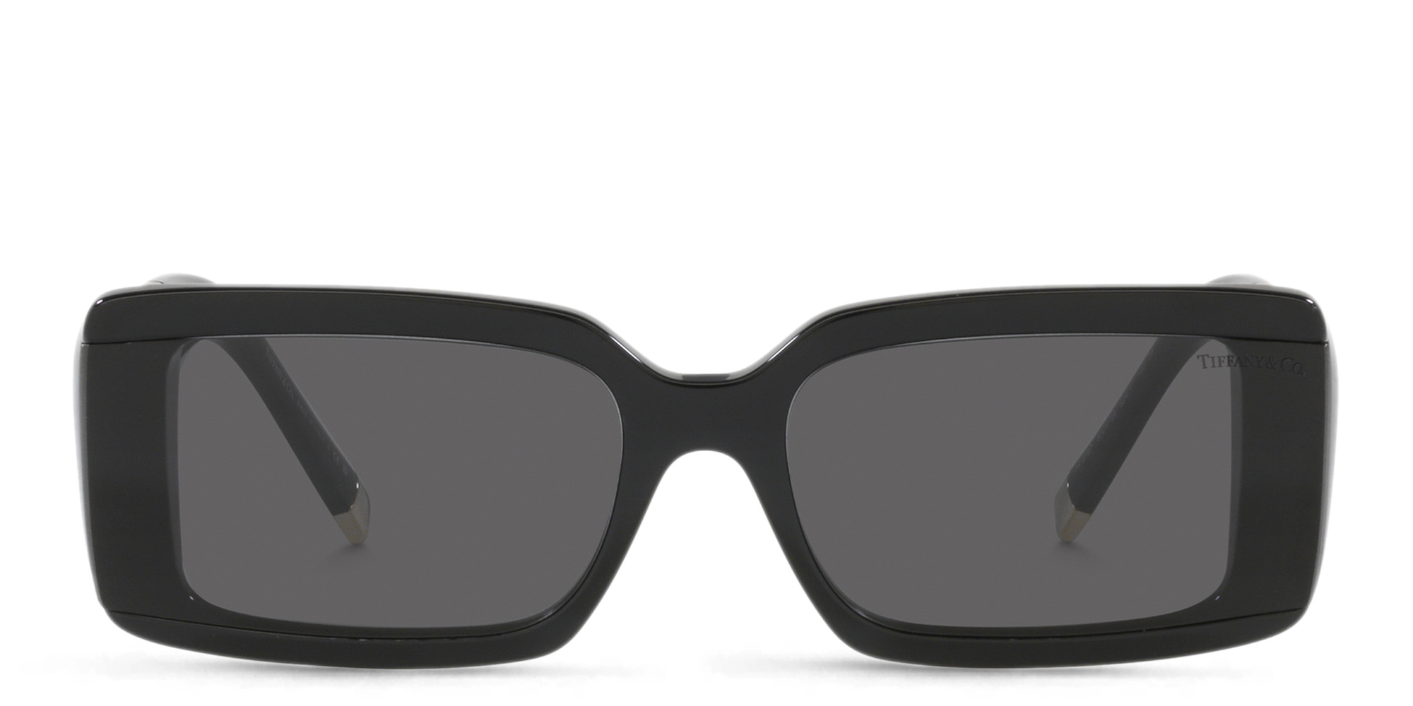 Shop TIFFANY Rectangle Sunglasses in Black online.