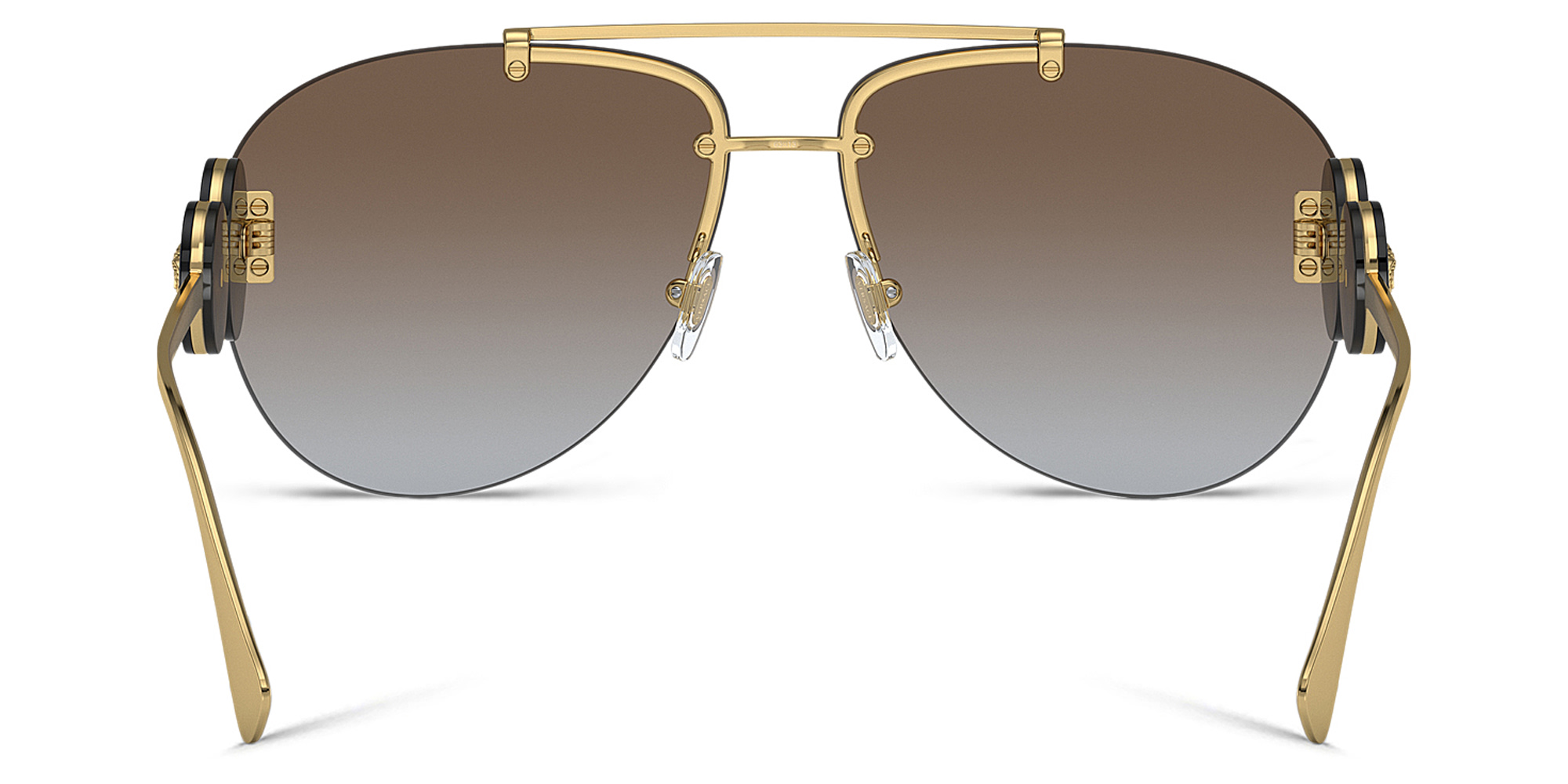 VERSACE Double Medusa rimless Pilot sunglasses in Gold – Product Photo 4