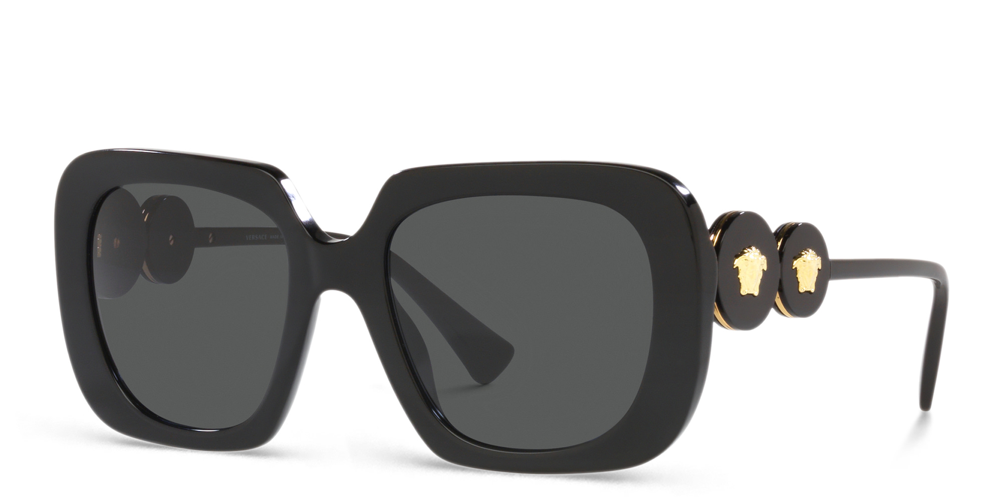 VERSACE Double Medusa square sunglasses in Black – Product Photo 2