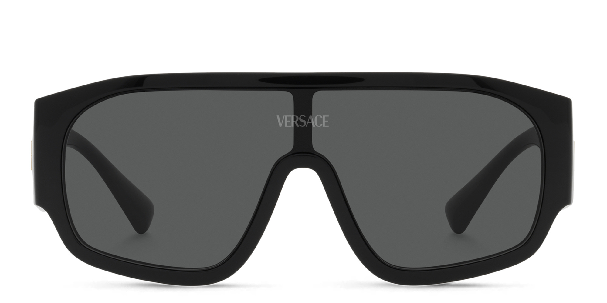 VERSACE Logo Aviator Sunglasses in Black – Product Photo 1