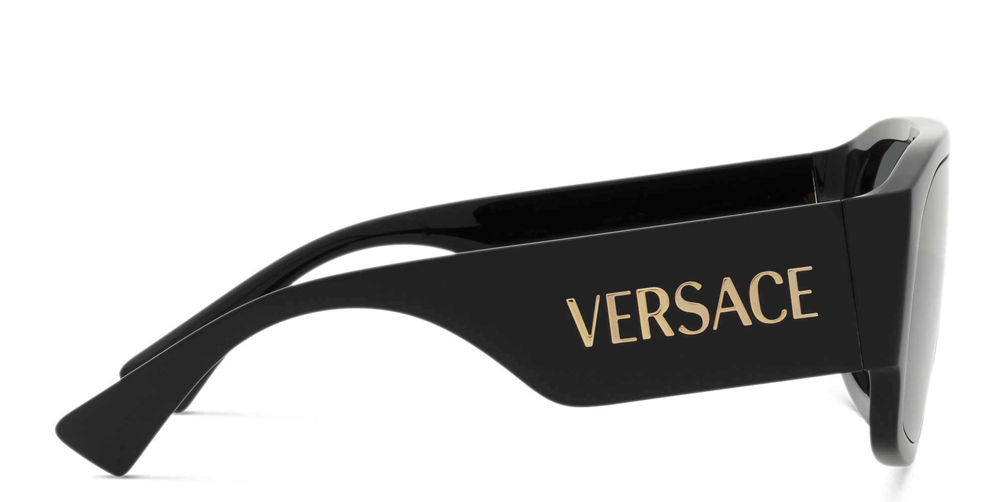 VERSACE Logo Aviator Sunglasses in Black – Product Photo 3