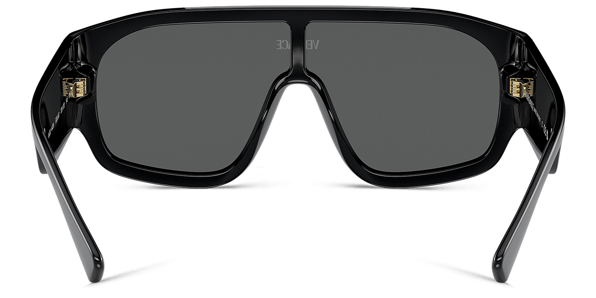 VERSACE Logo Aviator Sunglasses in Black – Product Photo 4