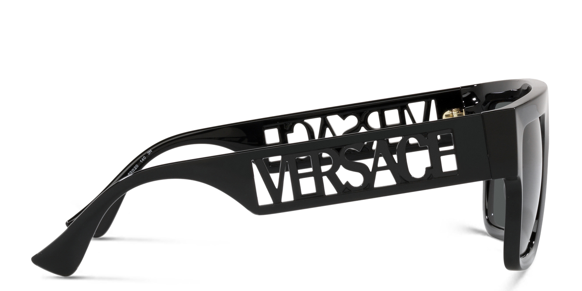 VERSACE 90s Vintage Logo Sunglasses in Black – Product Photo 3