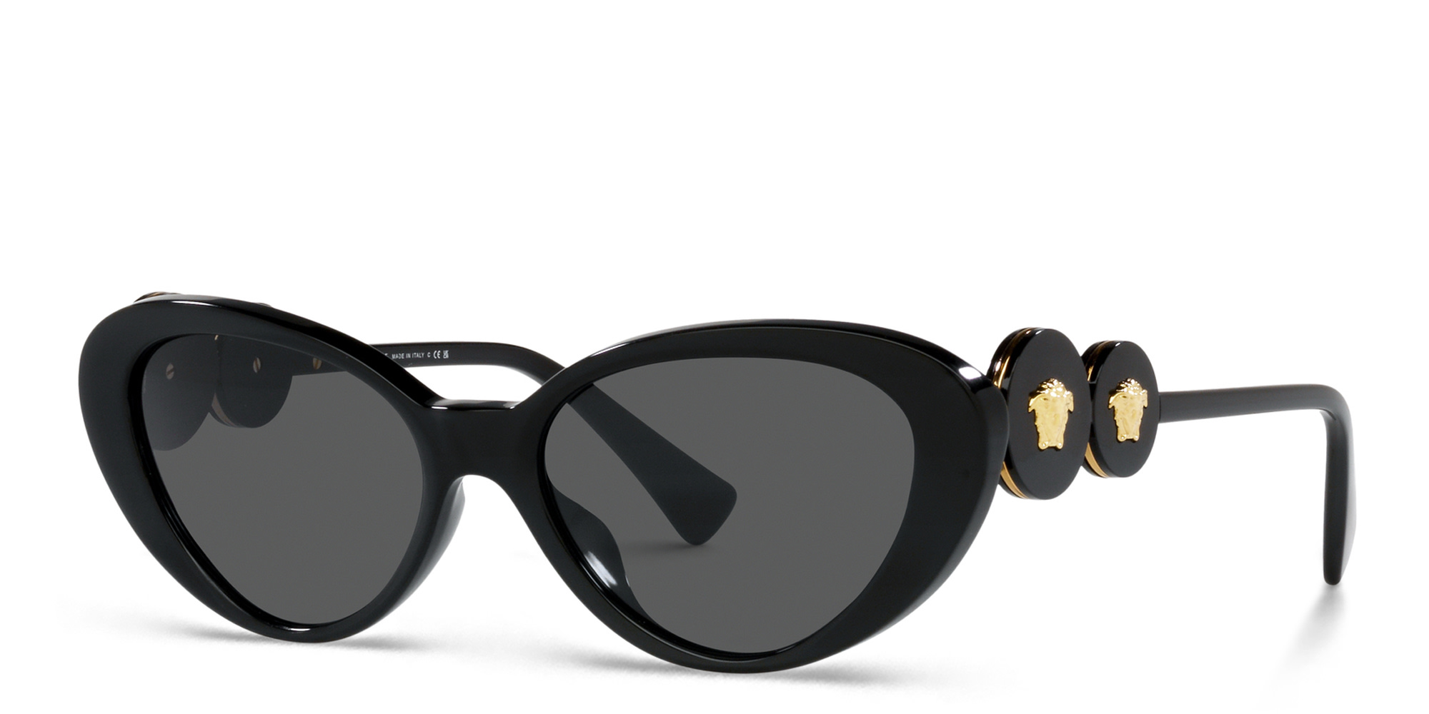 VERSACE Double Medusa Cat-Eye Sunglasses in Black – Product Photo 2