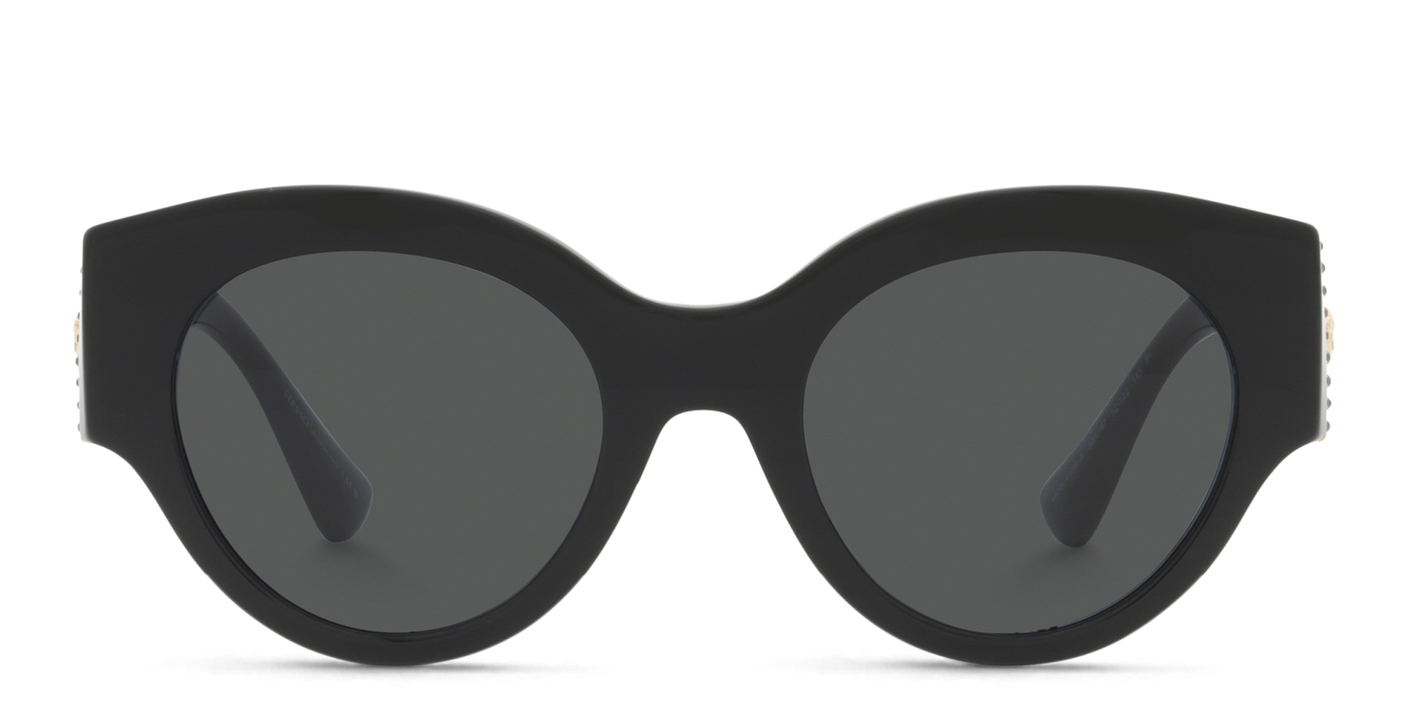 VERSACE Crystal-embellished Medusa Sunglasses in Black – Product Photo 1