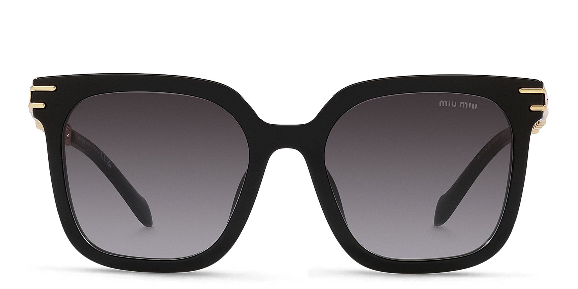 Shop MIU MIU Pillow Sunglasses in Black online.