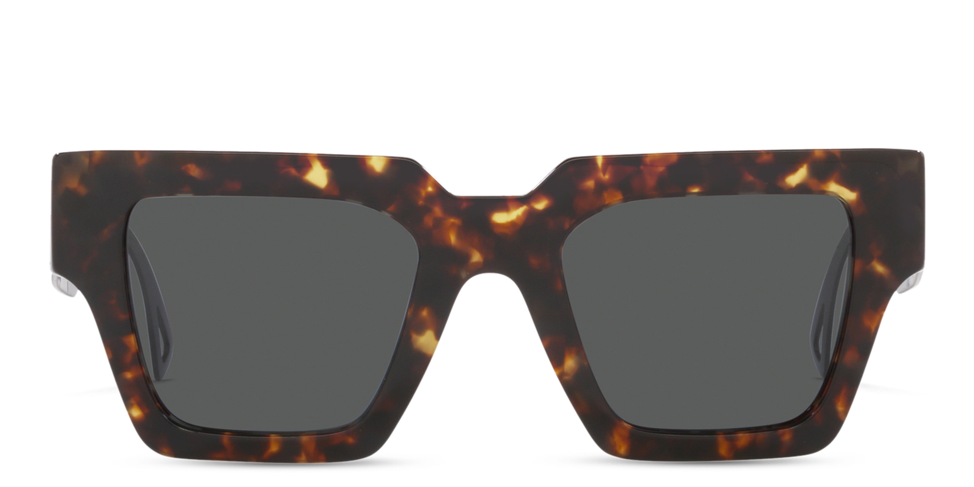 VERSACE 90s Vintage Logo Square Sunglasses in Havana – Product Photo 1