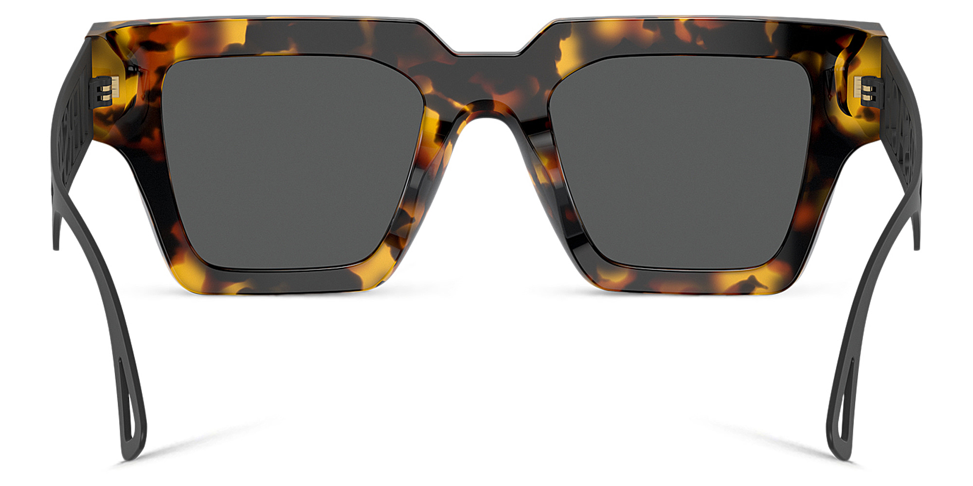 VERSACE 90s Vintage Logo Square Sunglasses in Havana – Product Photo 4