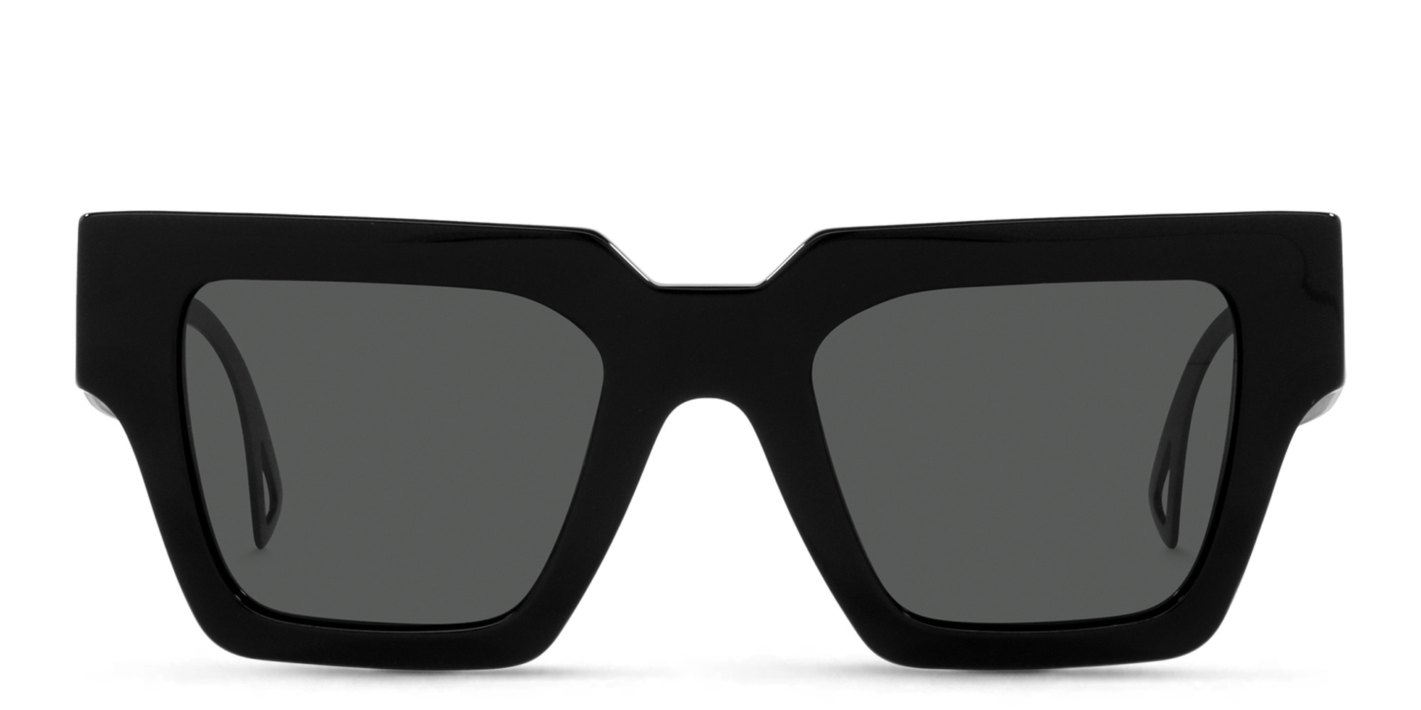 Shop VERSACE Square Sunglasses in Black online.