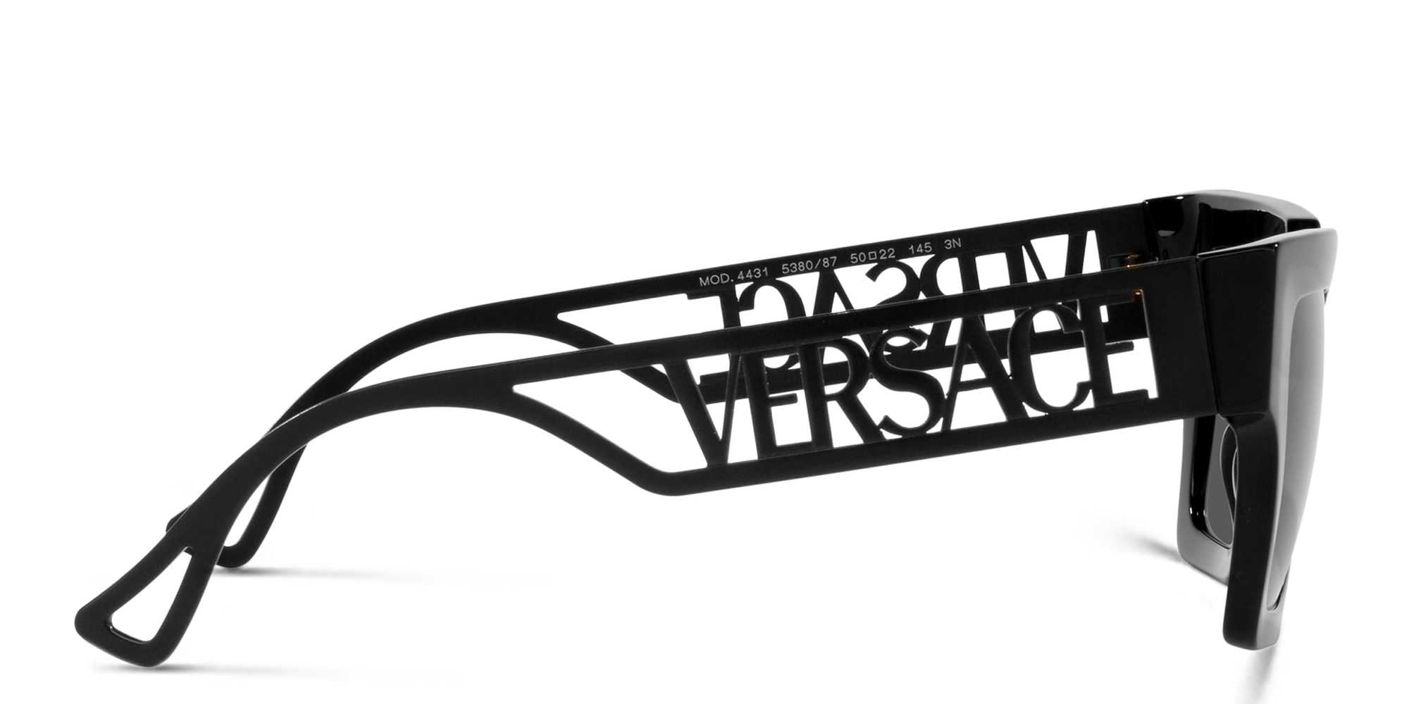 Shop VERSACE Square Sunglasses in Black online.