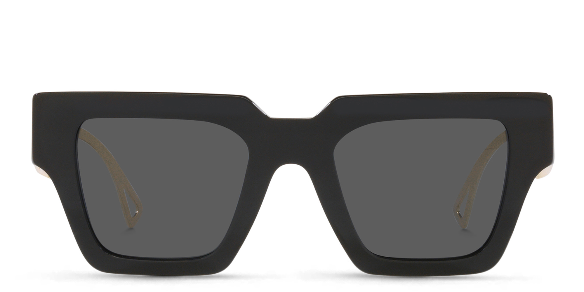 VERSACE 90s Vintage Logo Sunglasses in Matte Black – Product Photo 1