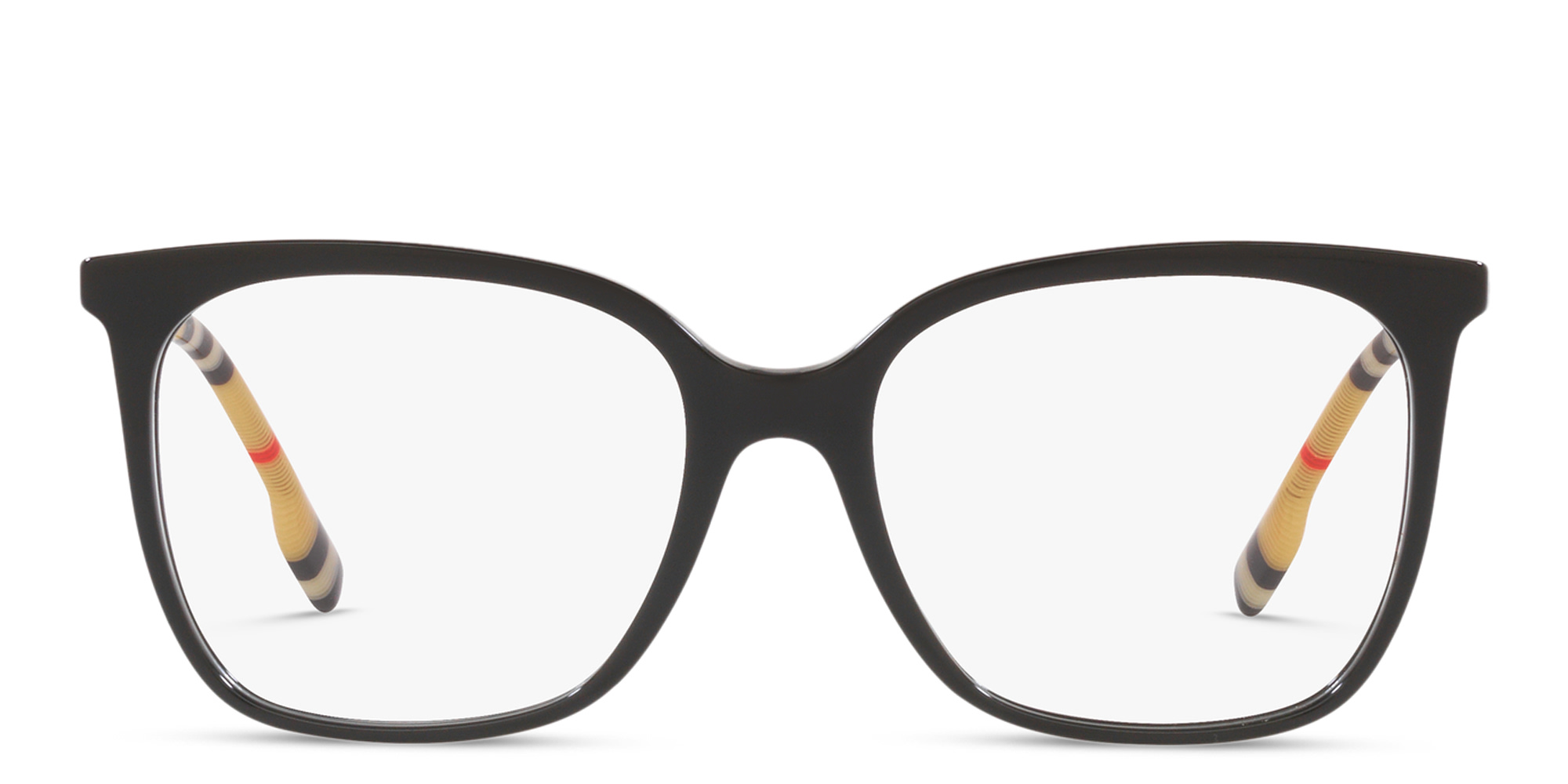 Shop BURBERRY Square Eyeglasses in Black online.