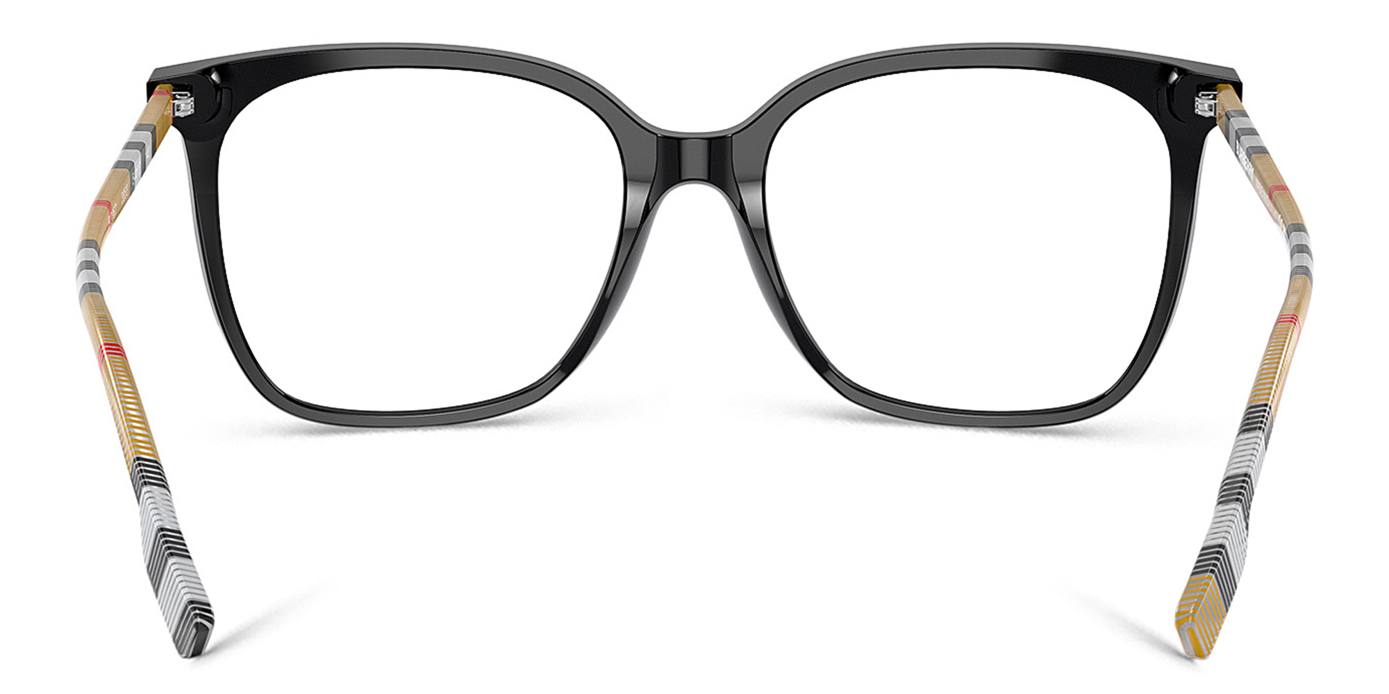 Shop BURBERRY Square Eyeglasses in Black online.