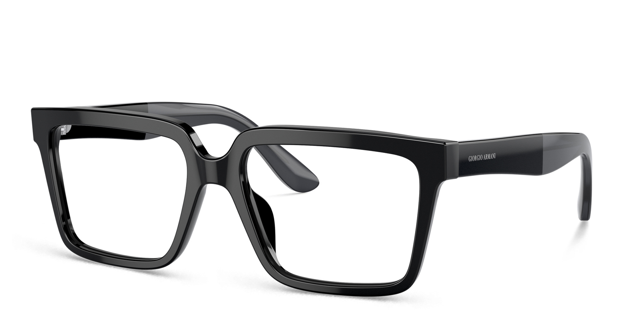 GIORGIO ARMANI Wide Square Eyeglasses in Black – Product Photo 2