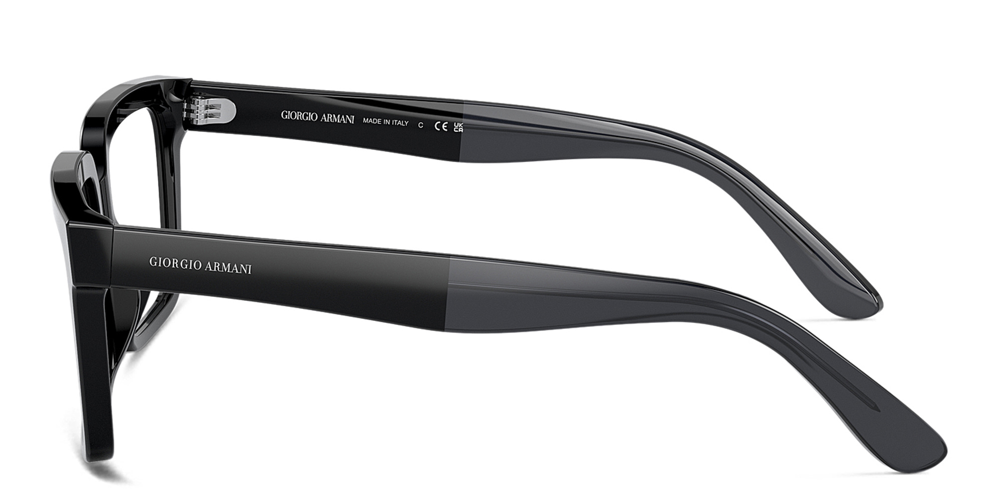 GIORGIO ARMANI Wide Square Eyeglasses in Black – Product Photo 3