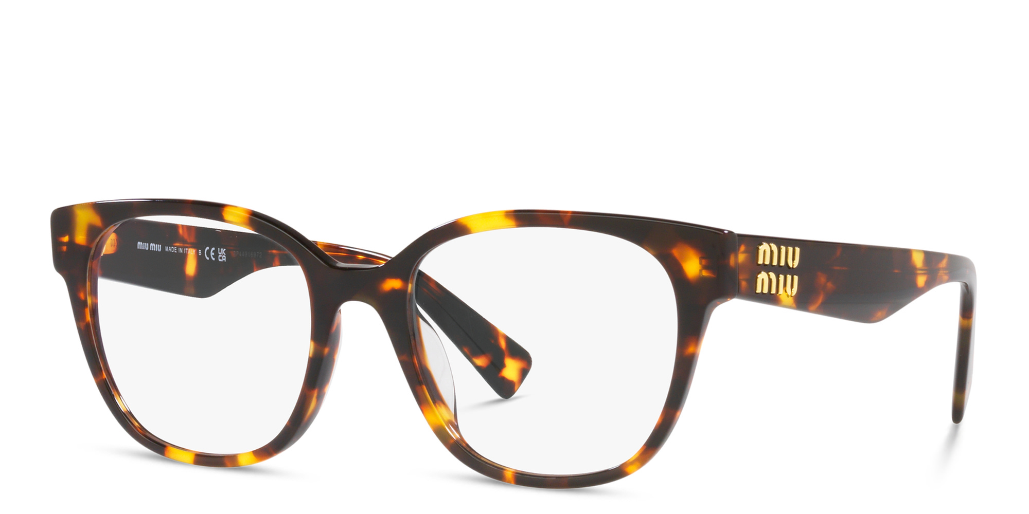 MIU MIU Square Eyeglasses in Honey Havana – Product Photo 2
