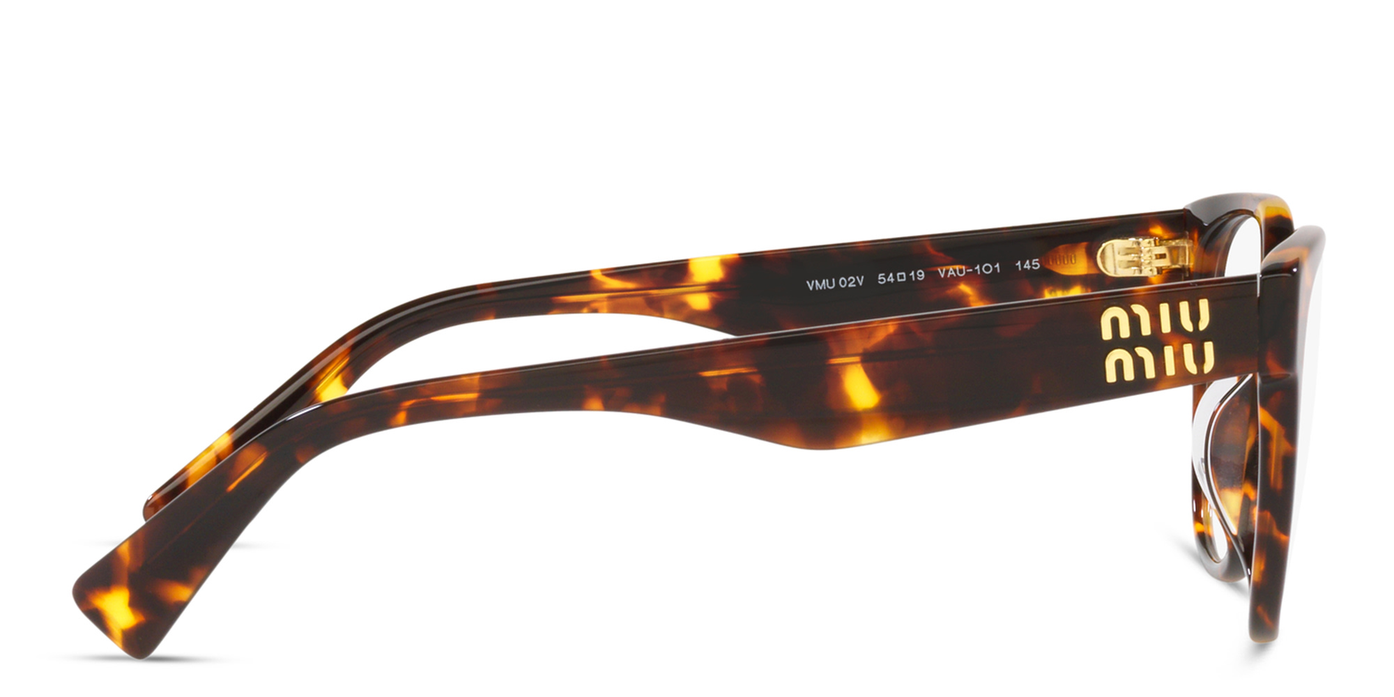 MIU MIU Square Eyeglasses in Honey Havana – Product Photo 3