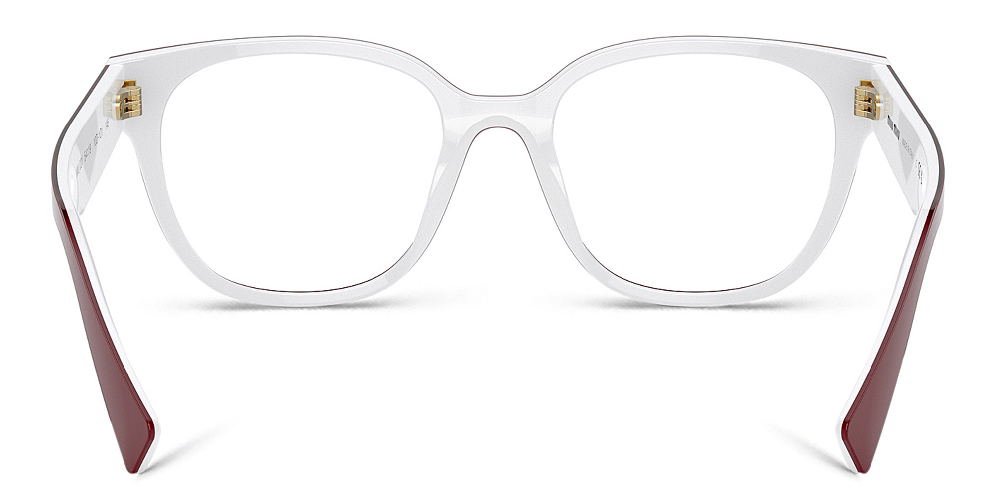 Shop MIU MIU Square Eyeglasses in Red online.