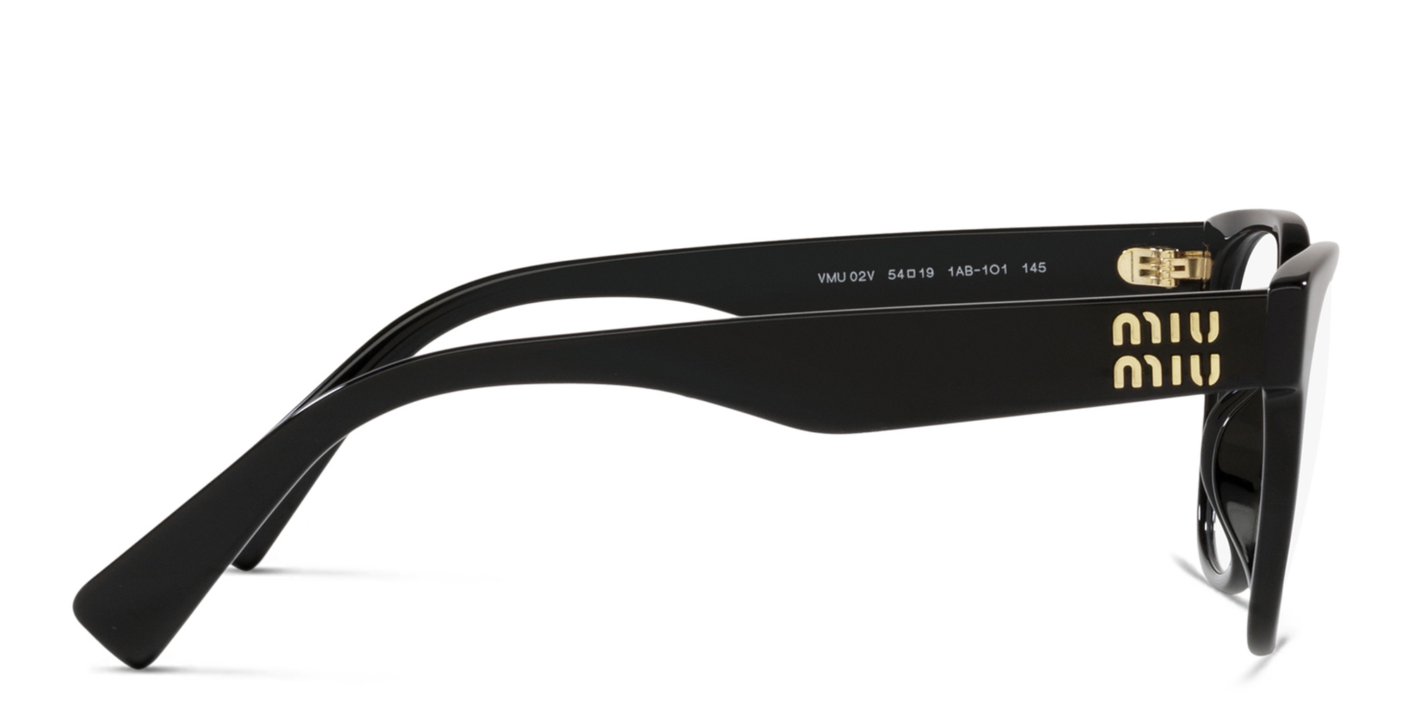 MIU MIU Square Eyeglasses in Black – Product Photo 3