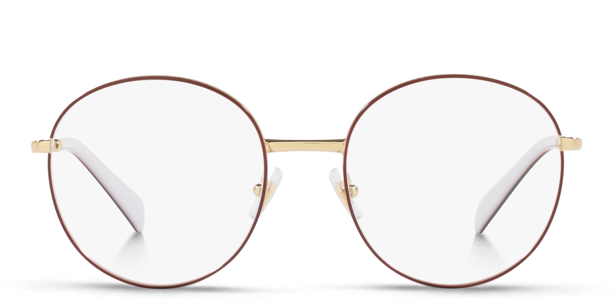 Shop MIU MIU Round Eyeglasses in Bordeaux online.