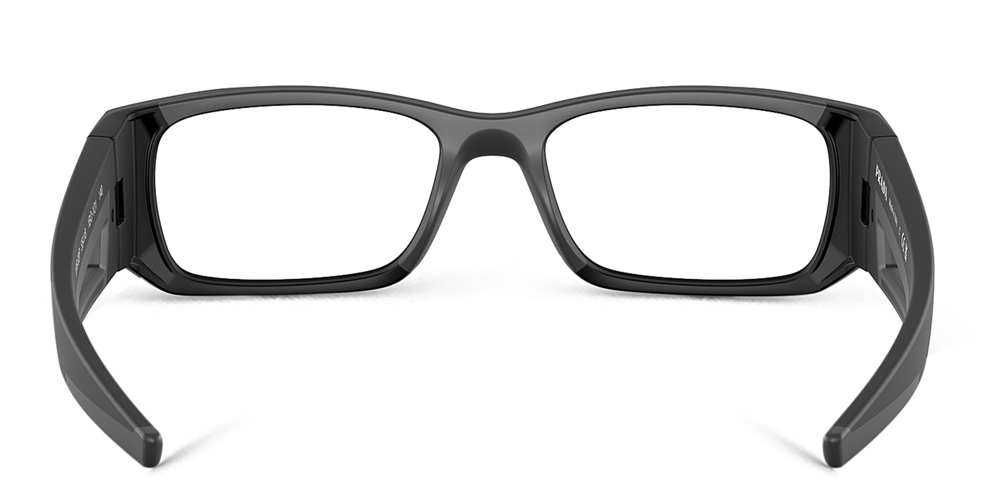 Prada Linea Rossa Wide Rectangle Eyeglasses in Matte Black – Product Photo 4