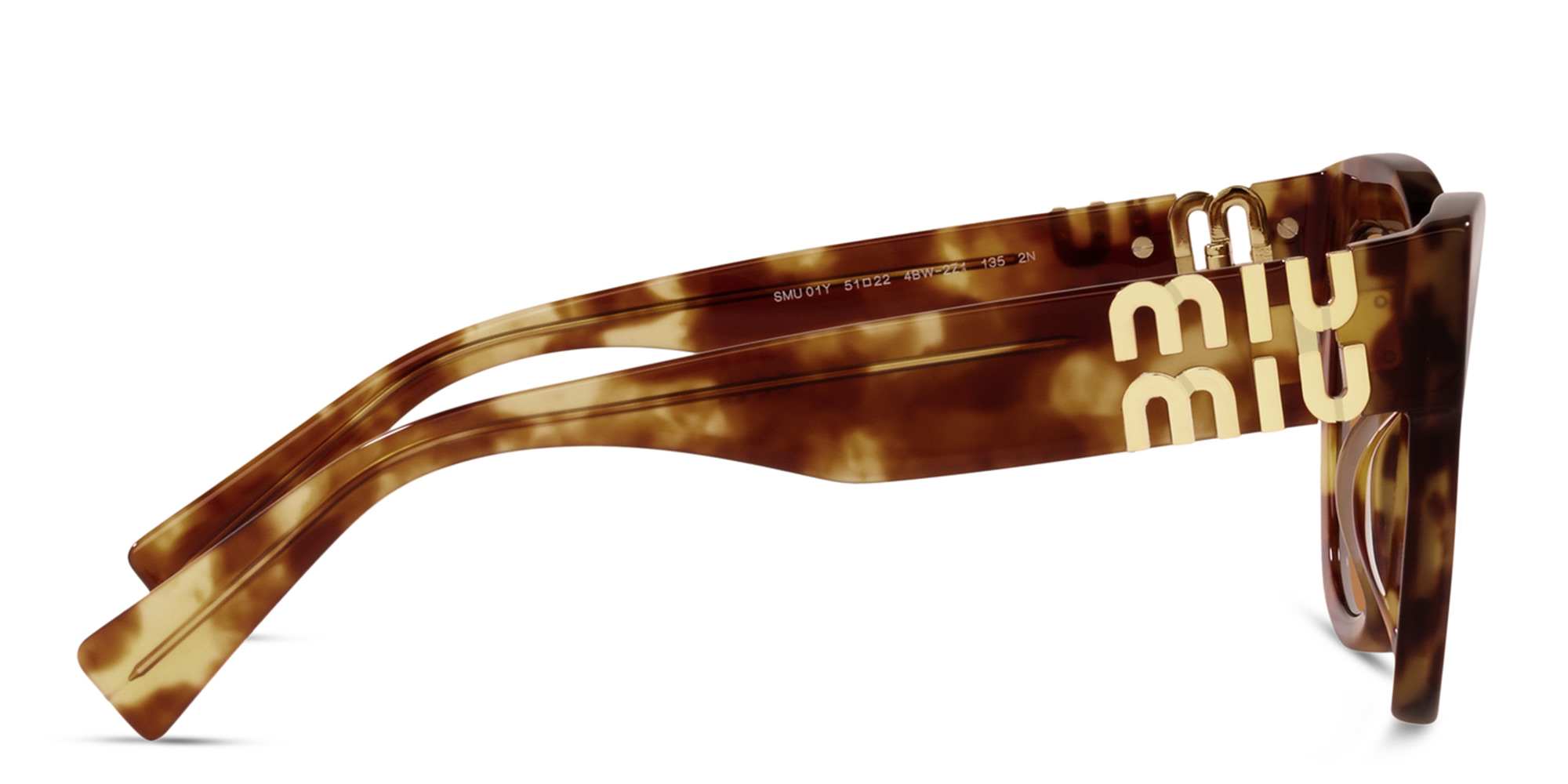 MIU MIU Wide Cat-Eye Sunglasses in Light Havana – Product Photo 3