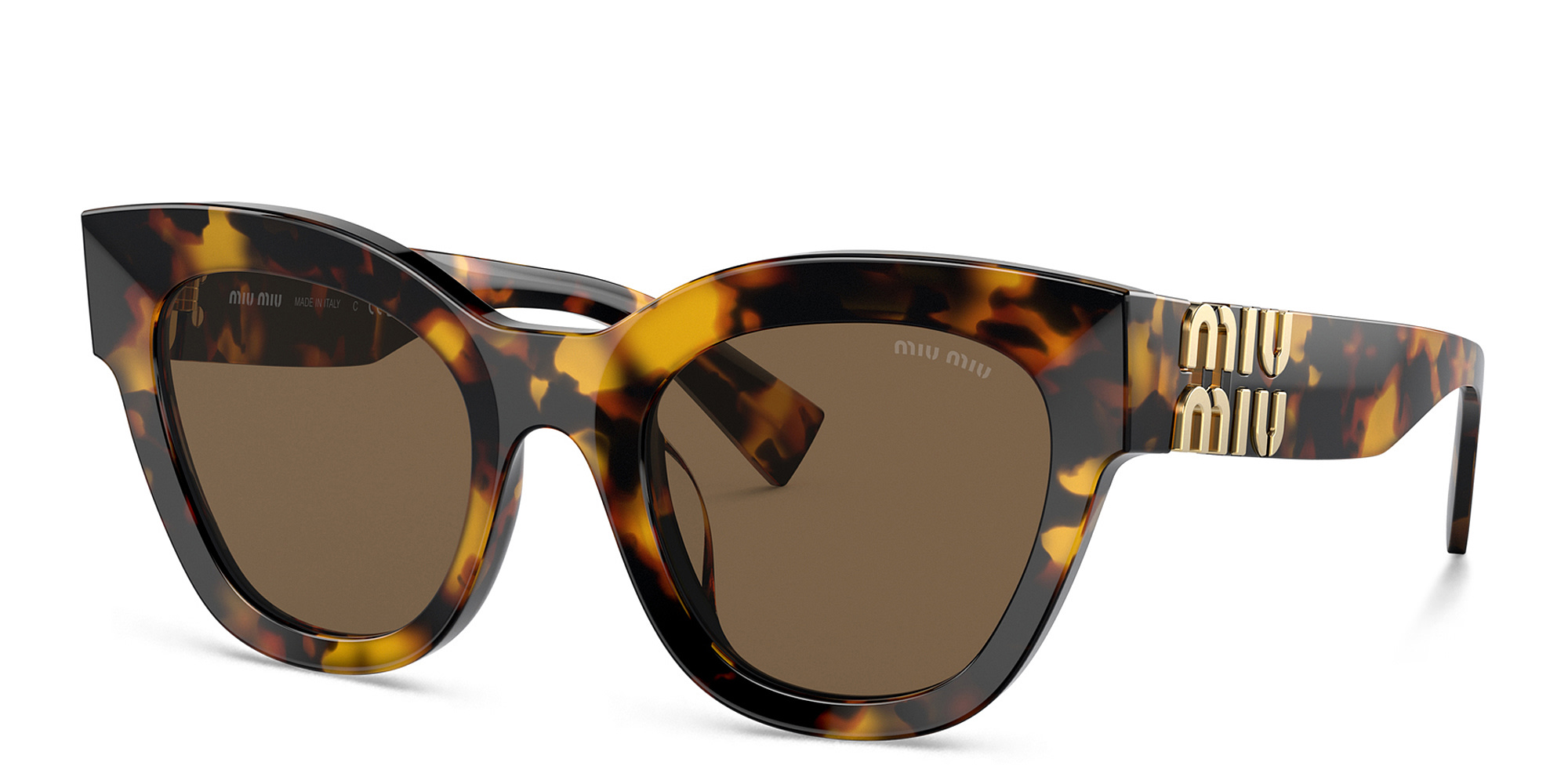 Shop MIU MIU Cat-Eye Sunglasses in Havana online.
