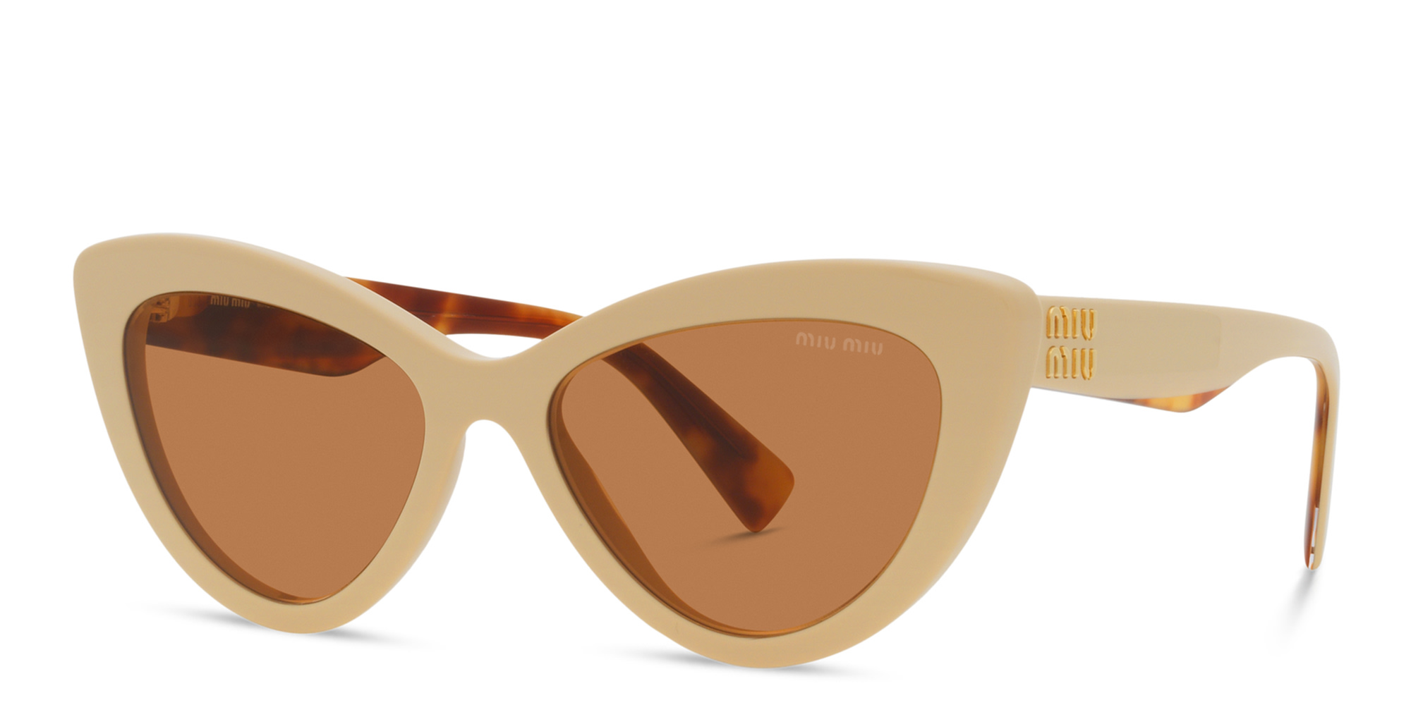 Shop MIU MIU Cat-Eye Sunglasses in Beige online.